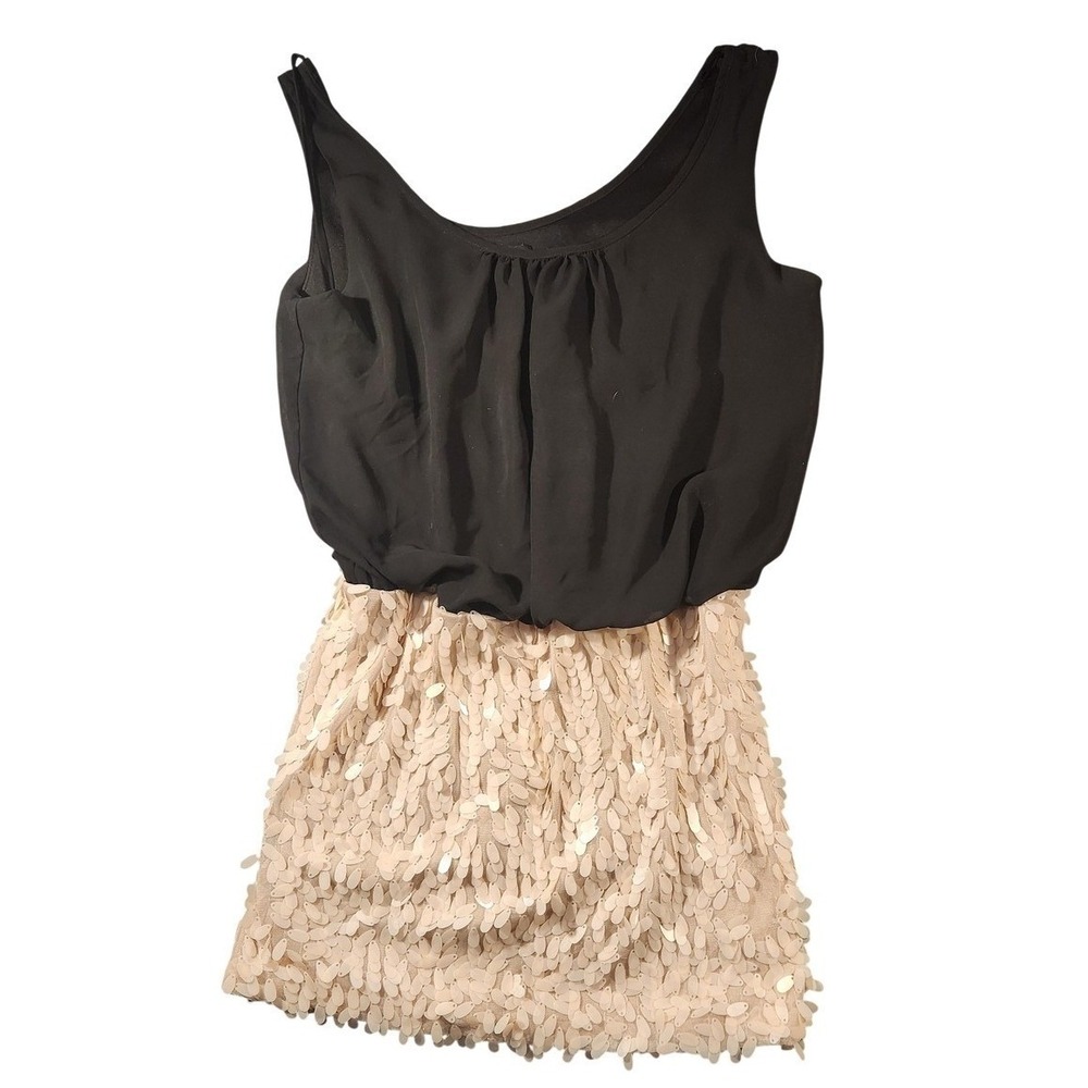 As U Wish Dress Juniors Large Mermaid scale Sequins Blouson Mini Party Cocktail